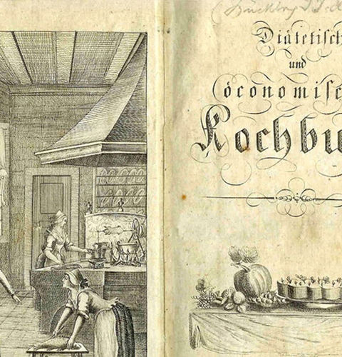 Das "Diätetische und ökonomische Kochbuch" ist ein kleiner und sehr seltener Druck aus dem Stendaler Verlag Franzen und Grosse. Dieses Kochbuch aus dem Jahre 1790 ist eines der frühen Werke zur Ernährungsdiät. Im Vordergrund der Rezeptauswahl stand seitens der Herausgeber die Idee, Rezepte und Vorschläge für die gesunde Ernährung und für kostengünstige Zutaten zu veröffentlichen. Das Büchlein hat einen Pappband mit Kleisterpapierbezug. Die Frontispizabbildung zeigt das Innere einer zeitgenössischen Küche mit Feuerstelle und Bratspieß.